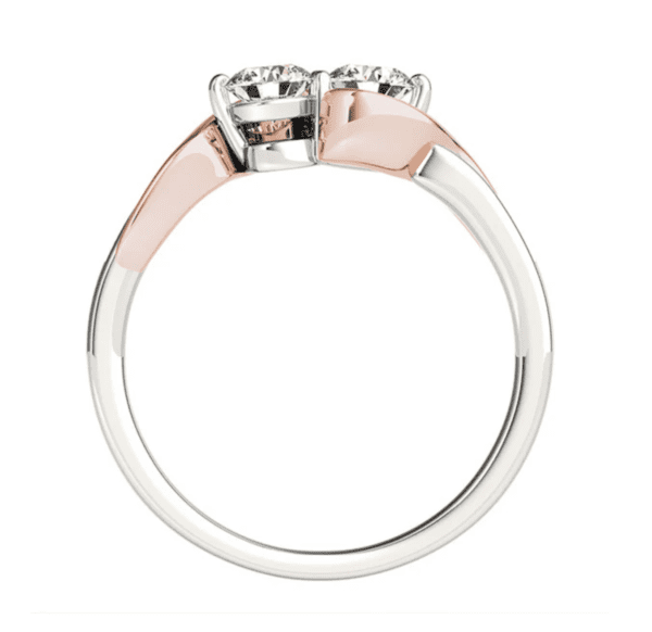 Dual Solitaires with Rose Gold Accents - Image 2